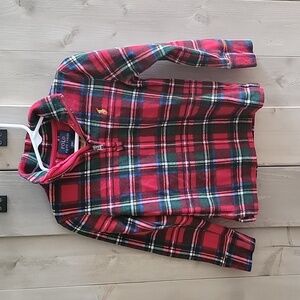 Quarter zip plaid sweater